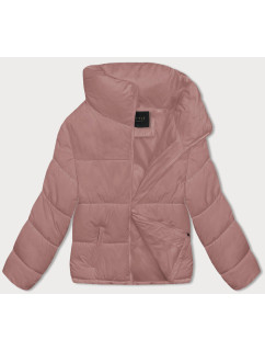 Ružová dámska zimná bunda so stojačikom (16M9107-46)