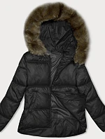 Dámska čierna bunda S'west (B8190-1)