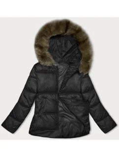 Černá dámská bunda se střihem model 21246826 - S'WEST