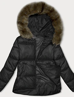 Černá dámská bunda se střihem model 21246826 - S'WEST
