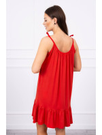 Šaty s tenkým páskem červené