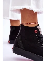 Damskie Klasyczne Wysokie Trampki Cross Jeans LL2R4088C Czarne