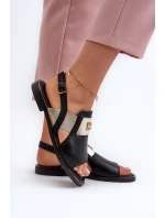 Zazoo 40385 Damskie Skórzane Sandały Czarne