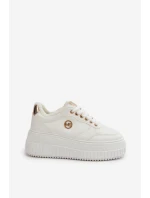 Tenisky Sportovní Boty Dámské Zateplené Na Masivní Podešvi Bílé model 21668392 - Boto Tenisky Sportovní Boty Dámské Zateplené Na Masivní Podešvi Bílé model 21668392 - Boto