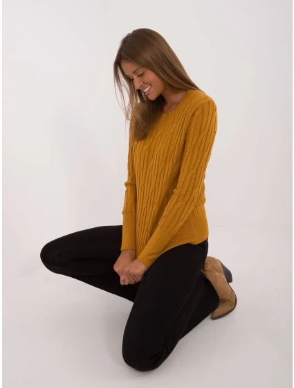 Sweter AT SW  ciemny żółty model 20479895 - FPrice