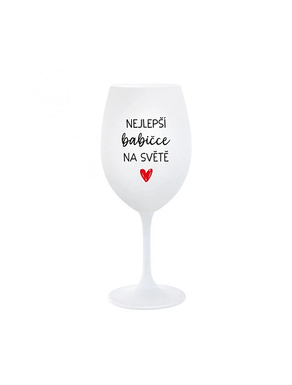 NEJLEPŠÍ NA  bílá sklenice na víno 350 ml model 22147810 - Giftela