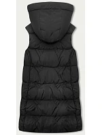 Černá dámská vesta s kapucí model 18844059 - S'WEST Černá dámská vesta s kapucí model 18844059 - S'WEST