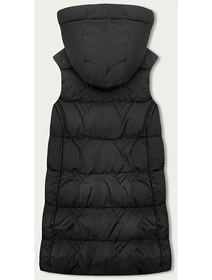 Černá dámská vesta s kapucí model 18844059 - S'WEST Černá dámská vesta s kapucí model 18844059 - S'WEST