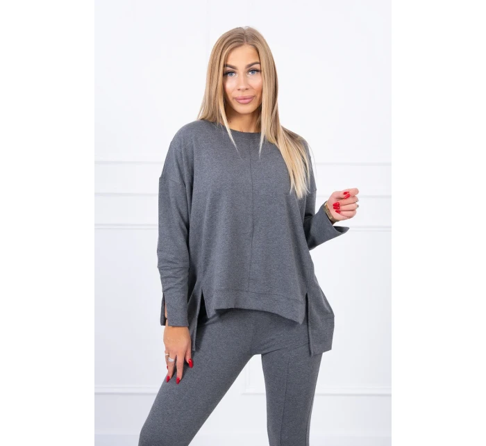 Souprava s oversize halenkou v grafitové barvě