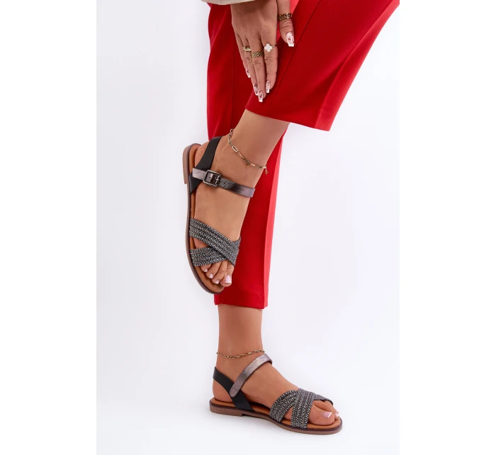 Dámské Ploché Sandály model 21660404 Černé - S.Barski