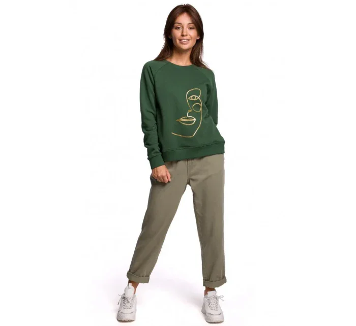 B167 Sveter s prednou potlačou - zelená tráva B167 Sveter s prednou potlačou - zelená tráva