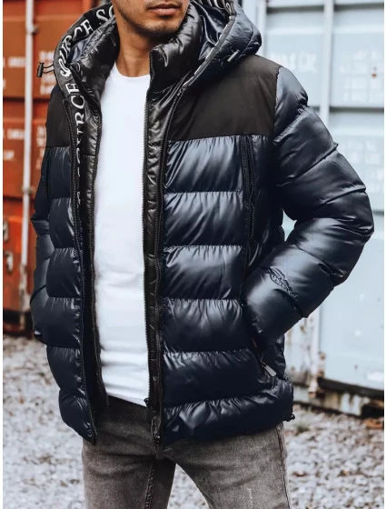 FashionStreet pánska tmavomodrá prešívaná bunda TX4159 FashionStreet pánska tmavomodrá prešívaná bunda TX4159