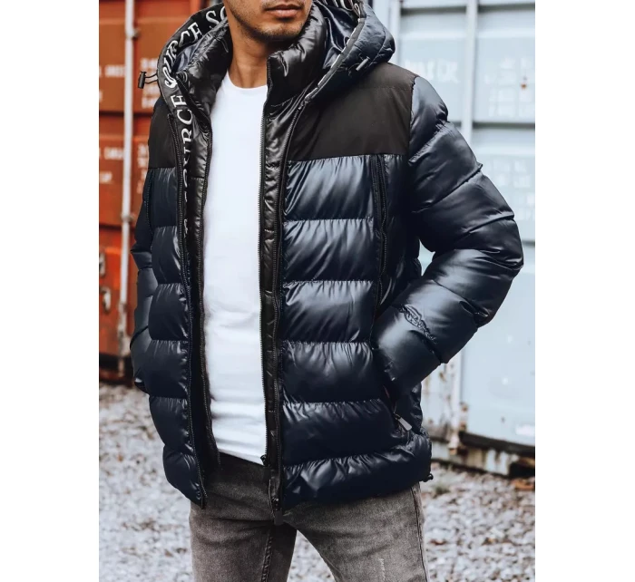 FashionStreet pánska tmavomodrá prešívaná bunda TX4159 FashionStreet pánska tmavomodrá prešívaná bunda TX4159