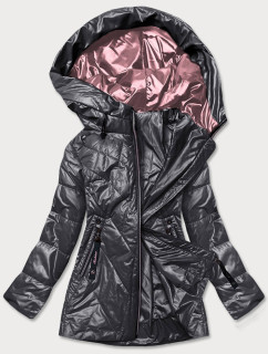 Dámská bunda v grafitové barvě s kapucí model 17099060 - ROSSE LINE