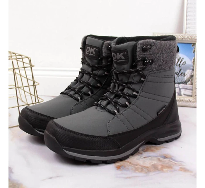 Zimné snehové topánky nepremokavé šedé DK