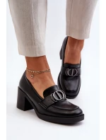 Dámské lodičky na podpatku s ozdobou černé model 21655254 - Boto