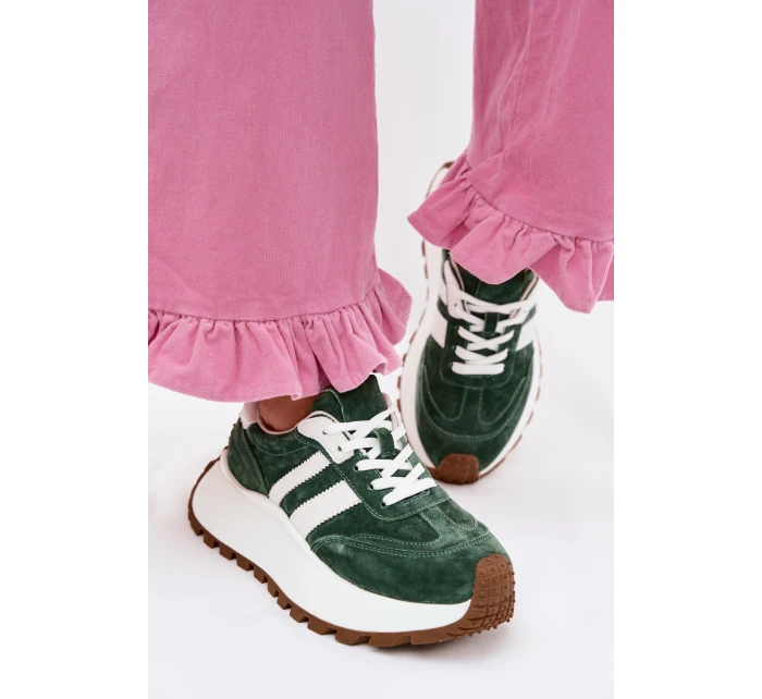 sneakersy z na masivní platformě  Zelené model 22031740 - D&A