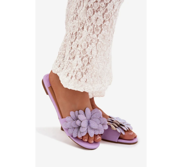 Dámské ploché s ozdobou Fialové model 22032070 - Boto