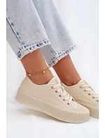 Dámské tenisky na platformě Big Star TT274271 Béžové