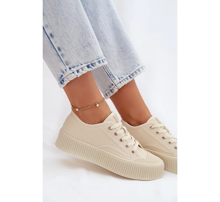 Dámské tenisky na platformě Big Star TT274271 Béžové