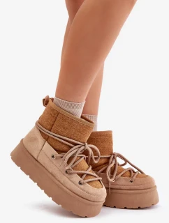 Snežnice s viazaním na platforme hnedej farby Mavora