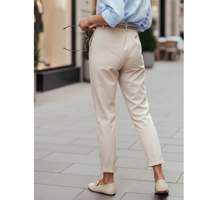 Dámske látkové nohavice ERLON light beige FashionStreet UY2027