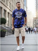 Tshirt męski moro z nadrukiem niebieski model 22217658 - FashionStreet