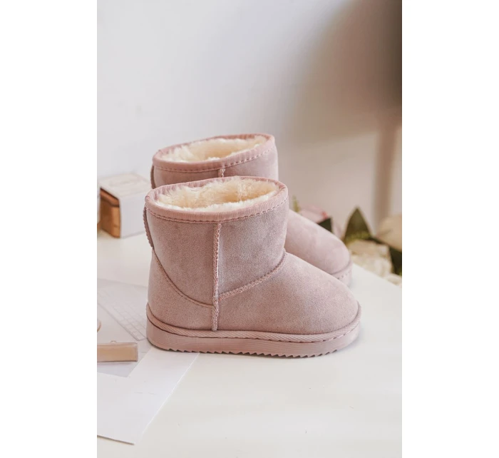 Dziecięce Ocieplane Botki Śniegowce Różowe Gooby