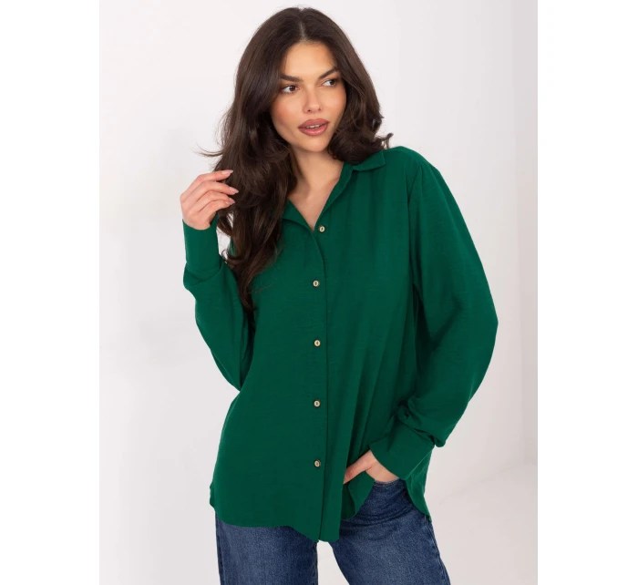 Košeľa LK KS 510109.70 tmavozelená