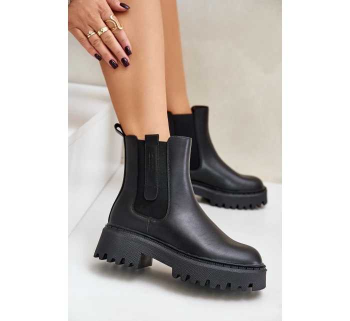 Kožená členková obuv OO274A386 čierna - Big Star