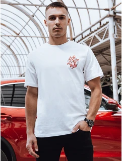 Pánské bílé tričko s potiskem Dstreet model 21975056 - FashionStreet