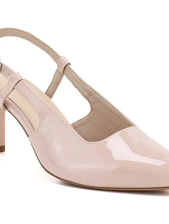 Lakované růžové lodičky bez podpatku Sergio model 22121914 - LEONE