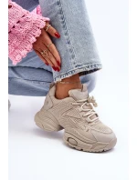 Sneakersy Na Masywnej Podeszwie GOE NN2N4046 Beżowe Sneakersy Na Masywnej Podeszwie GOE NN2N4046 Beżowe