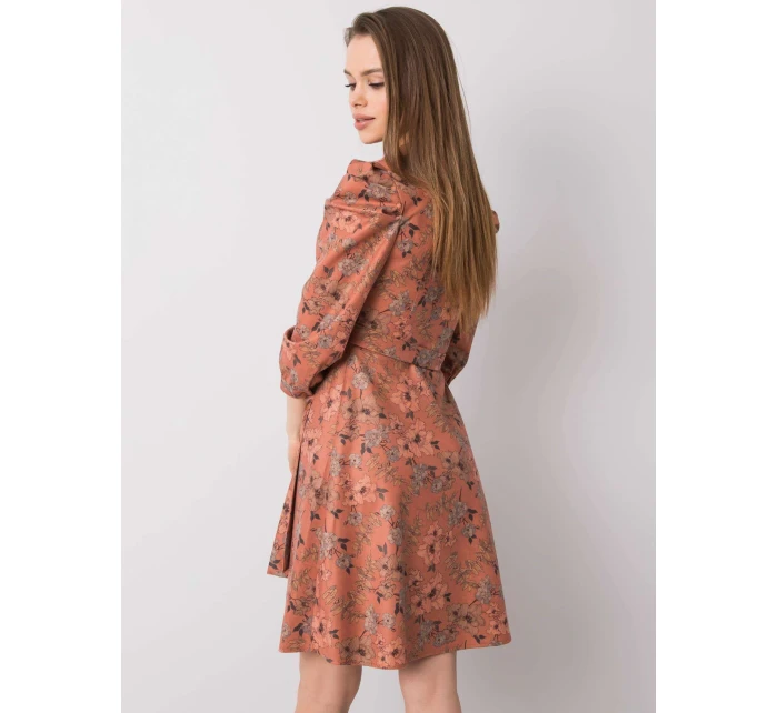 Sukienka LK SK model 20513990 ciemny pomarańczowy - FPrice Sukienka LK SK model 20513990 ciemny pomarańczowy - FPrice