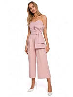 M571 Kombinéza bez ramienok - púdrová