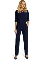 M334 Kombinéza s kimonovým rukávom - tmavo modrá