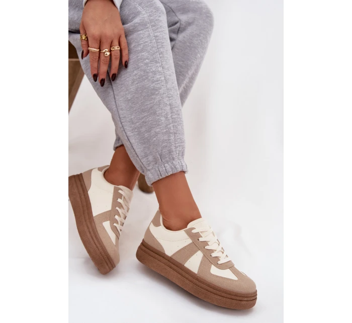 Dámske tenisky na platforme - tmavobéžové Dovina Dámske tenisky na platforme - tmavobéžové Dovina