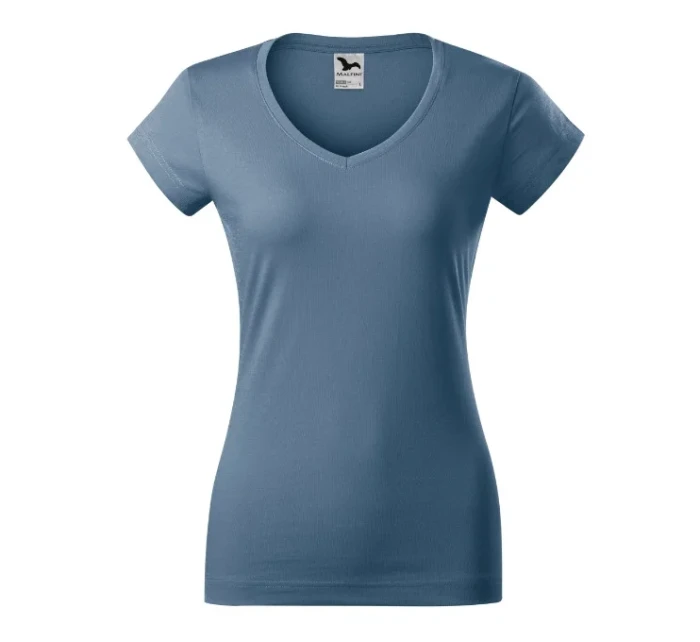 Fit tričko s výstrihom do V denim Fit tričko s výstrihom do V denim