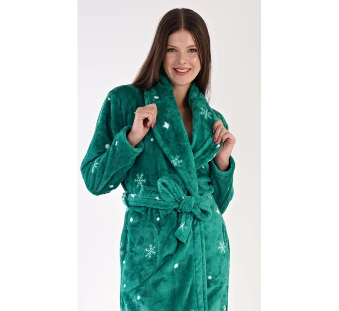 Dámsky župan dlhý so šálovým golierom Vločky Dámsky župan dlhý so šálovým golierom Vločky