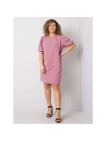 Špinavě růžové plus size šaty z bavlny model 21462296 - BASIC FEEL GOOD
