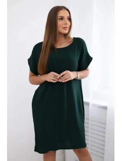 Šaty s vreckami tmavozelené