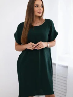 Šaty s vreckami tmavozelené