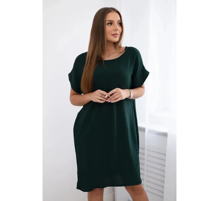 Šaty s vreckami tmavozelené