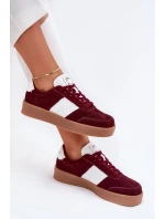 Zamszowe Sneakersy Damskie Daniel Lopez Just Dare SS2D4023 Bordowe