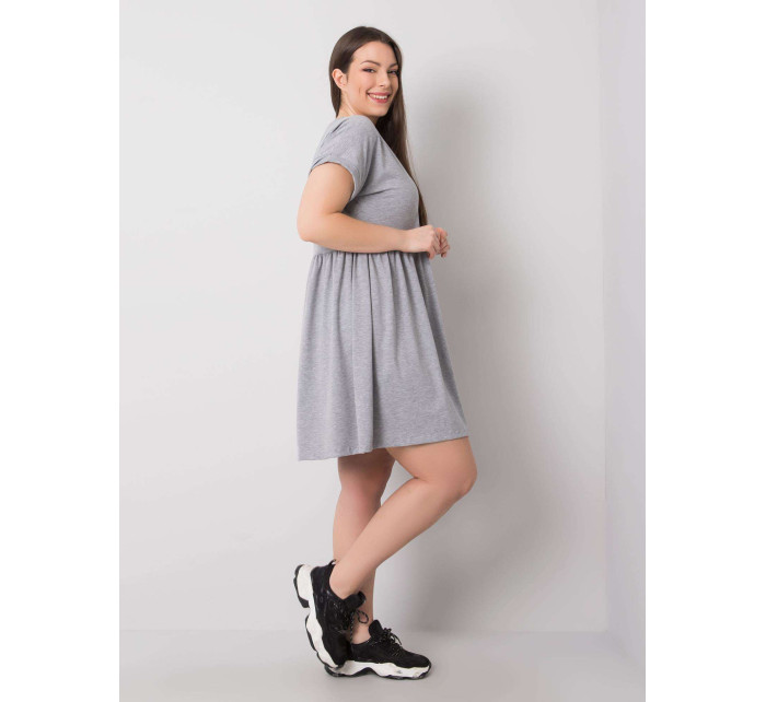 Väčšie šedé melanžové bavlnené šaty