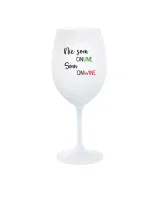 NIE SOM ONLINE SOM ONWINE - biely pohár na víno 350 ml NIE SOM ONLINE SOM ONWINE - biely pohár na víno 350 ml