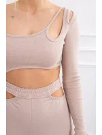 Souprava s halenkou béžová