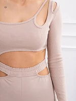 Súprava s blúzkou béžová