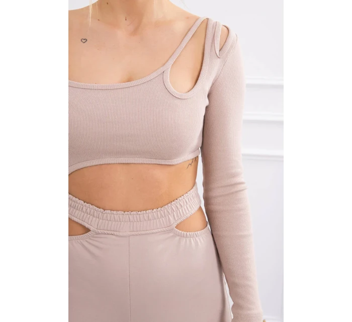 Souprava s halenkou béžová