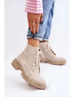 Flat Boots Lewski Shoes model 21607535 Světle béžová - Boto Flat Boots Lewski Shoes model 21607535 Světle béžová - Boto